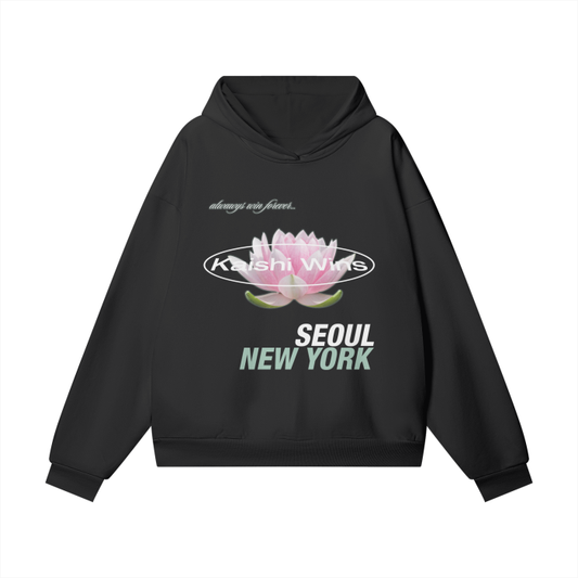 lotus hoodie BLACK